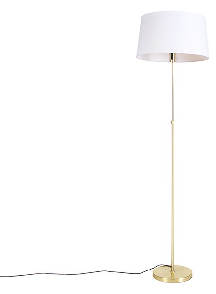 Podna svjetiljka zlatna / mesing s lanenom sjenilom bijela 45 cm - Parte