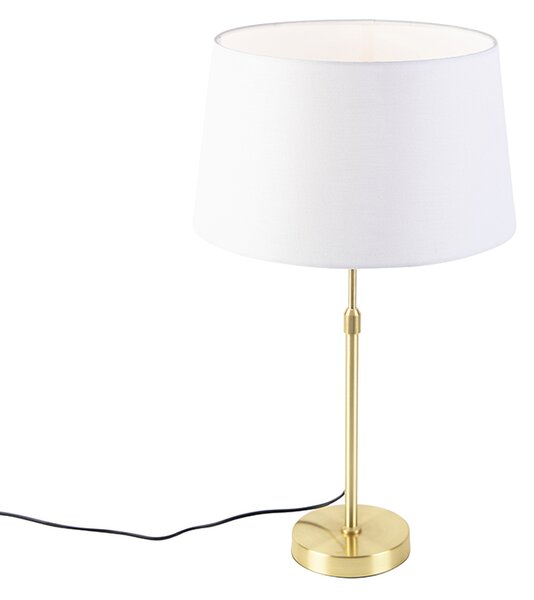 Stolna svjetiljka zlatna / mesing s lanenom sjenilom bijela 35 cm - Parte