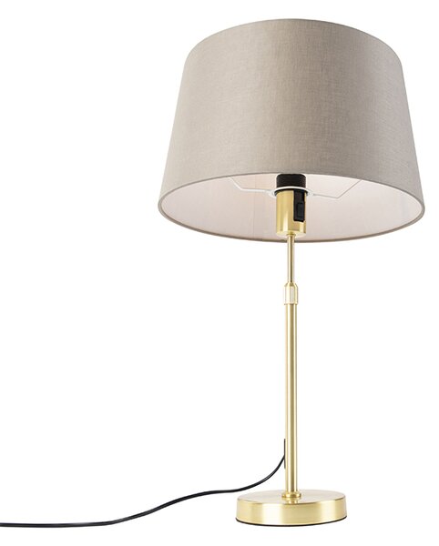 Stolna svjetiljka zlatna/mesing s platnenim sjenilom u boji taupe 35 cm - Parte