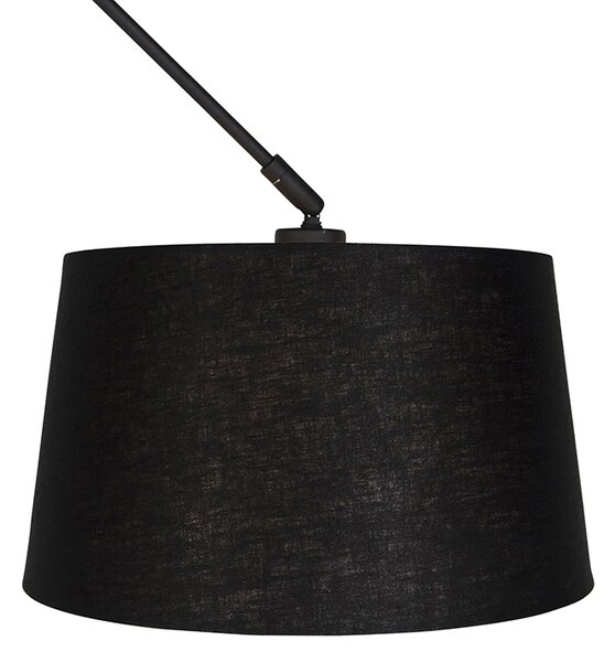 Zidna svjetiljka crna s platnenim sjenilom crna 35 cm - Blitz