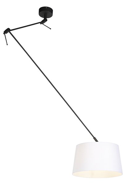 Viseća svjetiljka s lanenom sjenilom bijela 35 cm - Blitz I crna