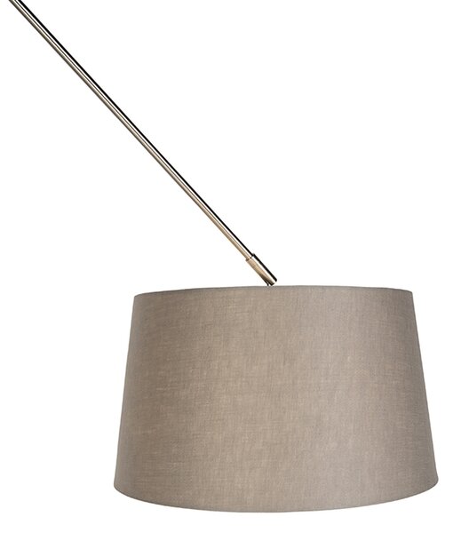 Čelična viseća svjetiljka s platnenom sjenilom u boji taupe 35 cm - Blitz