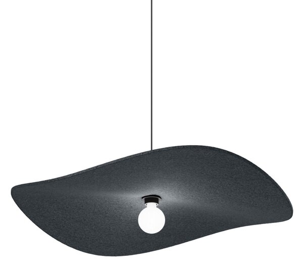 Wever & Ducré Lighting WEVER & DUCRÉ viseća svjetiljka Wave Soft 3.0, filc, antracit, 100 cm, prigušiva, Crno, Dnevni boravak/blagovaonica, Tkanina / tekstil