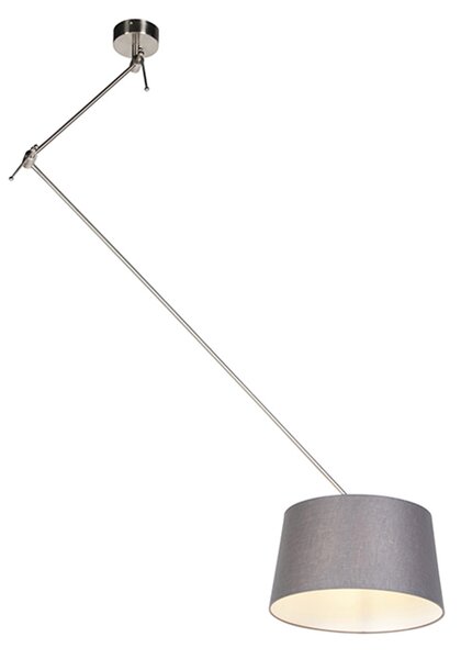 Viseća svjetiljka s lanenom sjenilom tamno siva 35 cm - Blitz I čelik