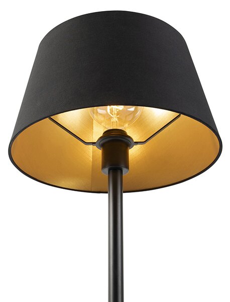 Klasična stolna svjetiljka crna s crnim sjenilom 32 cm - Simplo
