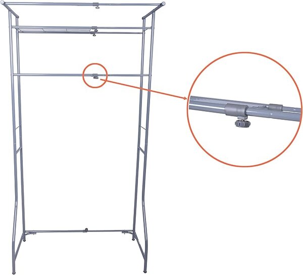 Metalni kupaonski regal iznad perilice FIXANO 170x60-90 cm, siva