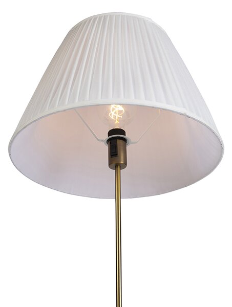 Podna lampa brončana s nabranim sjenilom krem boje 45 cm podesive visine - Parte
