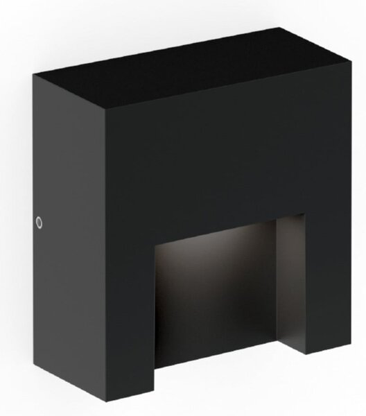 Wever & Ducré Lighting WEVER & DUCRÉ Reto 0.8 mat crna vanjska zidna LED svjetiljka, prigušiva, Crno, Aluminij, Zidna utičnica ispod