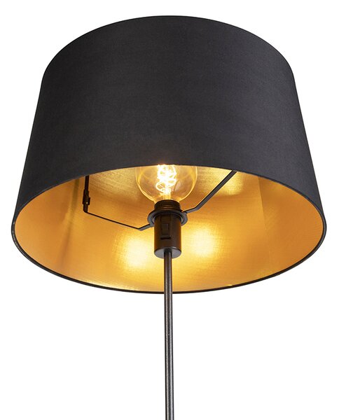 Podna lampa crna s crnim sjenilom 45 cm podesivo - Parte