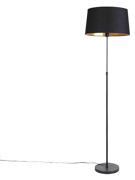 Podna lampa crna s crnim sjenilom 45 cm podesivo - Parte