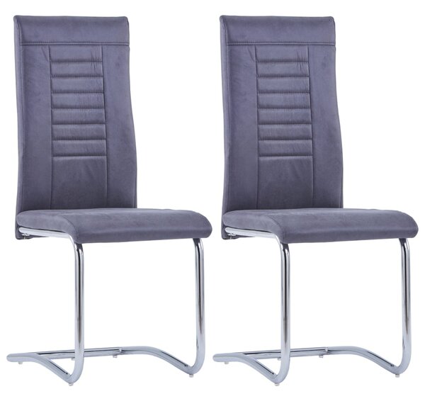 VidaXL Konzolne blagovaonske stolice sive 2 kom umjetna brušena koža