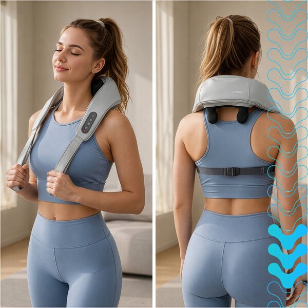 22w baterija. prijenosni uređaj za masažu i grijanje vrata i leđa shiatsu masažer usb