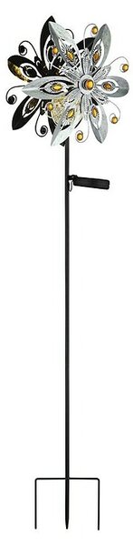 Globo Dekorativna solarna svjetiljka (0,02 W, D x Š x V: 320 x 175 x 1.240 mm, Srebrna, IP44)