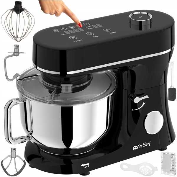 2300w touch planetarni kuhinjski mikser robot LCD 6l s grijanom posudom crne boje