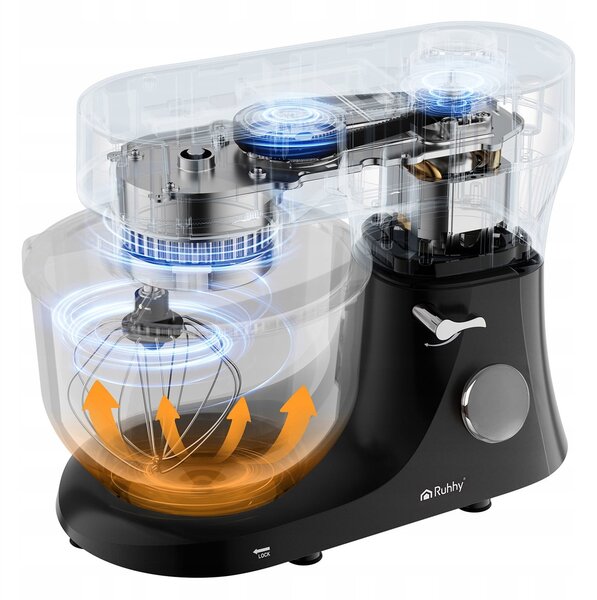 2300w touch planetarni kuhinjski mikser robot LCD 6l s grijanom posudom crne boje