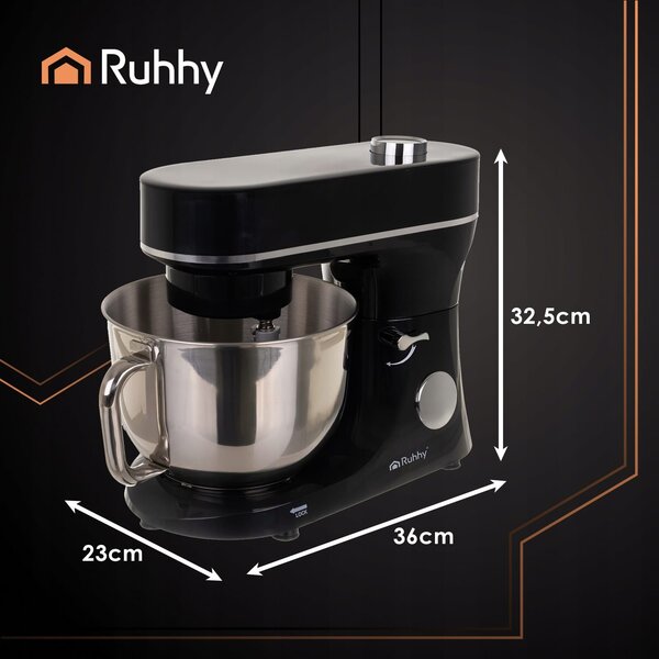 2300w touch planetarni kuhinjski mikser robot LCD 6l s grijanom posudom crne boje