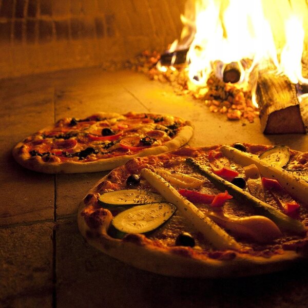 Jak reket za pizzu od nehrđajućeg čelika 47 cm drvena ručka + silikonska rukavica