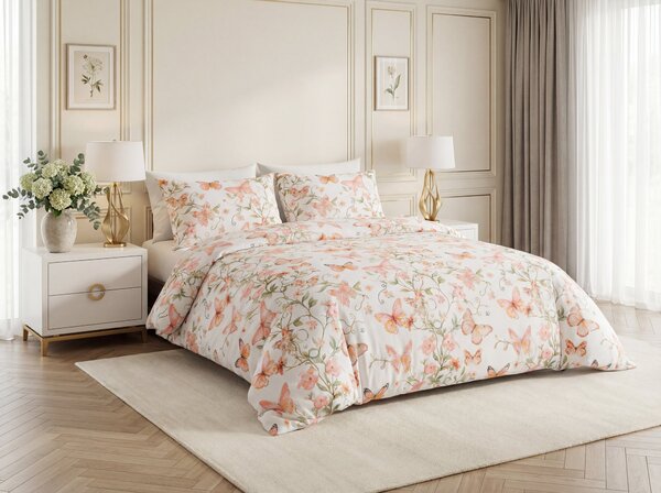 Posteljina od mikrovlakana ORANGE BUTTERFLY bijela Dimenzije posteljine: 70 x 80 cm | 140 x 200 cm