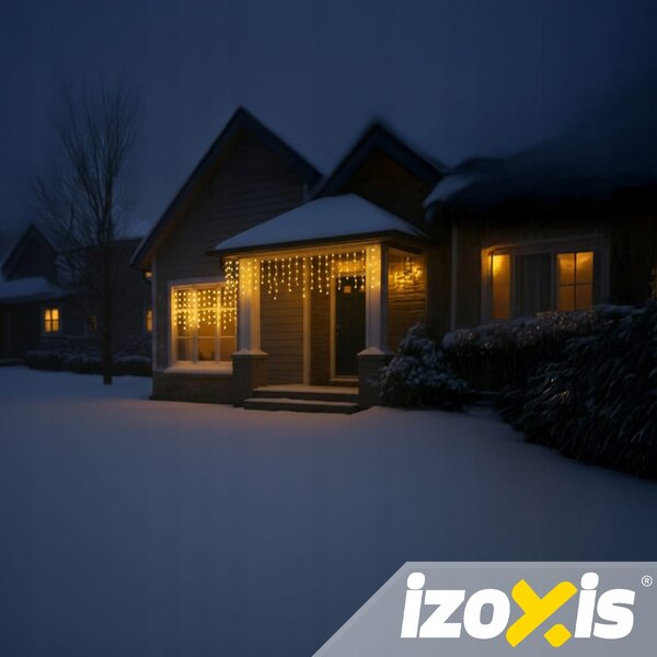 Vanjska novogodišnja rasvjeta zavjesa 100 led topla bijela 8 funkcija 4m