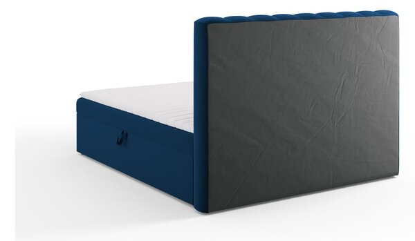 Tamno plavi boxspring krevet s prostorom za pohranu 180x200 cm Gina – Milo Casa