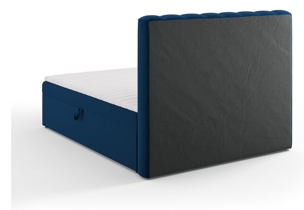 Tamno plavi boxspring krevet s prostorom za pohranu 160x200 cm Gina – Milo Casa