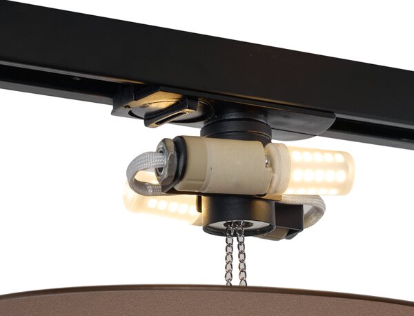 Moderna brončana stropna svjetiljka za 1-fazni sustav tračnica s 2 svjetla - Iconic Pulley