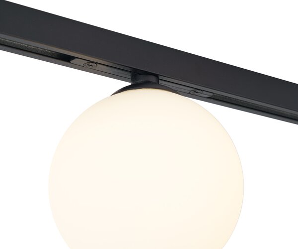 Moderni sustav tračnica crni s 2 reflektora i 3 viseće svjetiljke 1-fazni - Slimline Eira
