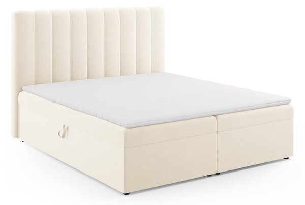 Bež boxspring krevet s prostorom za pohranu 180x200 cm Gina – Milo Casa