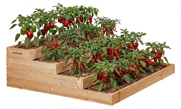 ATMOWOOD Drvena gredica na 4 kata od ariša 120 x 120 x 40 cm