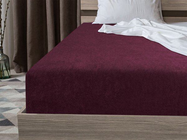 Frotirna plahta EXCLUSIVE bordo 160x200 cm