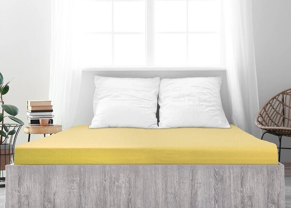 Jersey plahta ALVORA 90x200 cm svijetlo žute