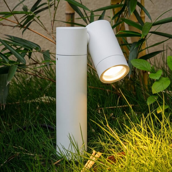 PRIOS Prios Tulimar reflektor na tlo s bodljama, jednostruka žarulja, bijela, IP65, prigušiva, Bijela, Metal