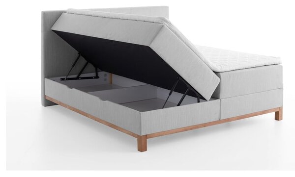 Svijetlo sivi boxspring krevet s prostorom za pohranu 160x200 cm Catania - Meise Möbel