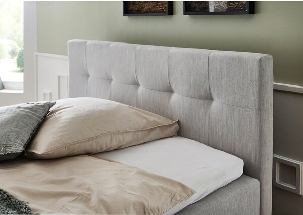 Svijetlo sivi boxspring krevet s prostorom za pohranu 160x200 cm Catania - Meise Möbel
