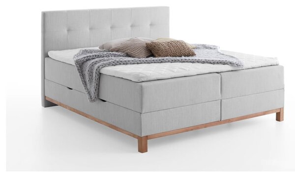 Svijetlo sivi boxspring krevet s prostorom za pohranu 160x200 cm Catania - Meise Möbel