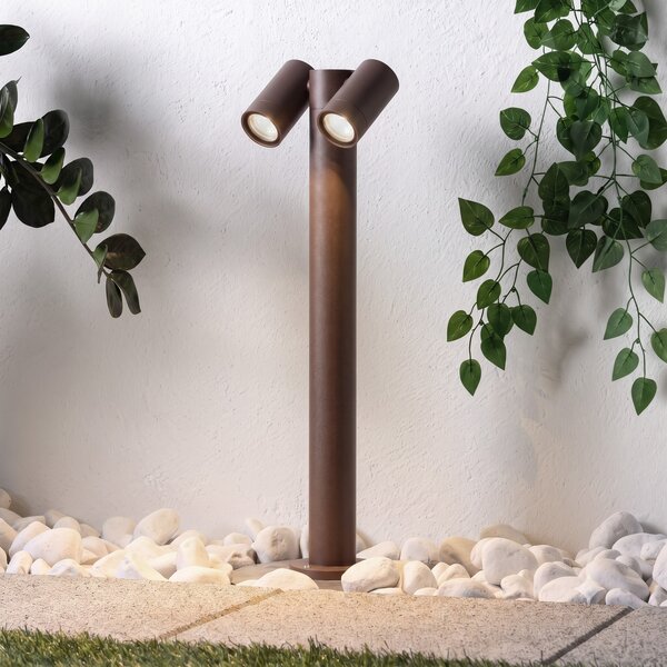 PRIOS Prios Tulimar staza svjetla, 2-svjetla, 60 cm, hrđa, IP65, prigušiva, Smeđa / hrđa, Metal