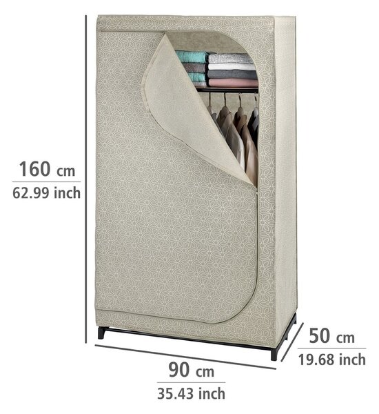 Bež tekstilni ormar 90x160 cm Balance – Wenko