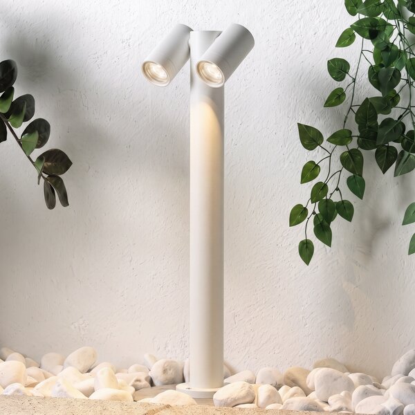 PRIOS Prios Tulimar svjetlo za stazu, 2-svjetiljkasto, 60 cm, bijelo, IP65, prigušiva, Bijela, Metal