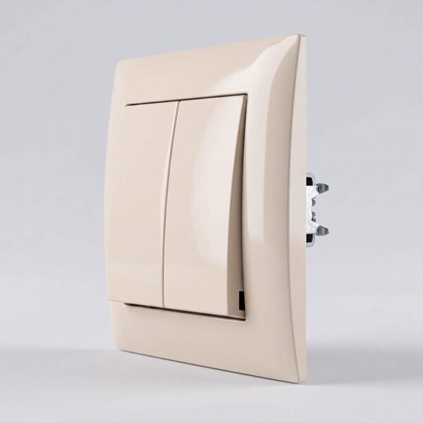 Dvostruki Prekidač s Okvirom OSTE JNH007-W BEIGE