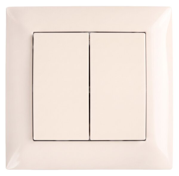 Dvostruki Prekidač s Okvirom OSTE JNH007-W BEIGE