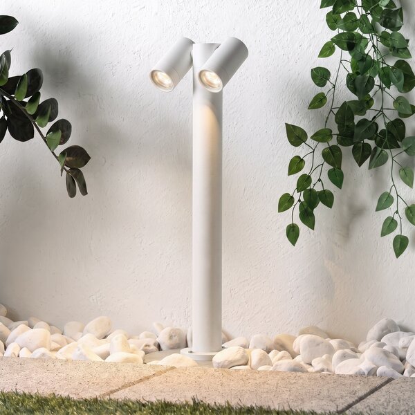 PRIOS Prios Tulimar svjetlo za stazu, 2-svjetiljkasto, 60 cm, bijelo, IP65, prigušiva, Bijela, Metal