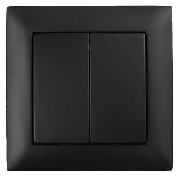 Dvostruki Prekidač s Okvirom OSTE JNH007-W BLACK