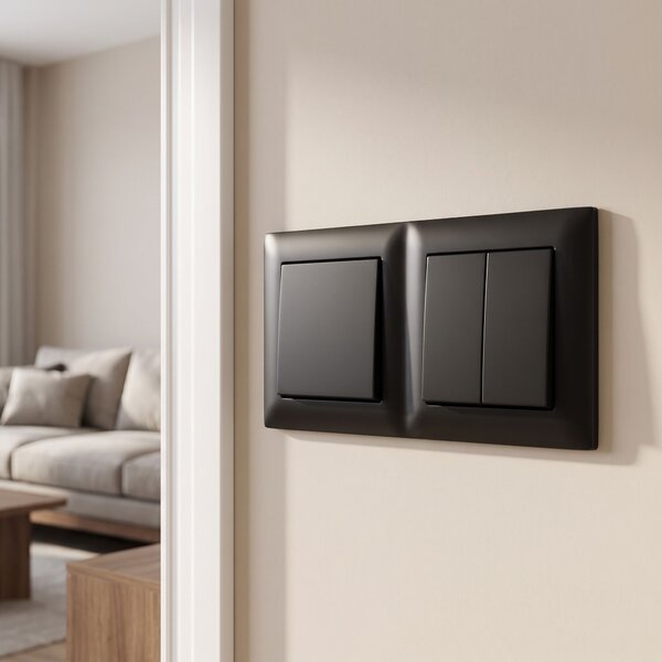 Dvostruki okvir za utičnice OSTE JNH014-2F Black
