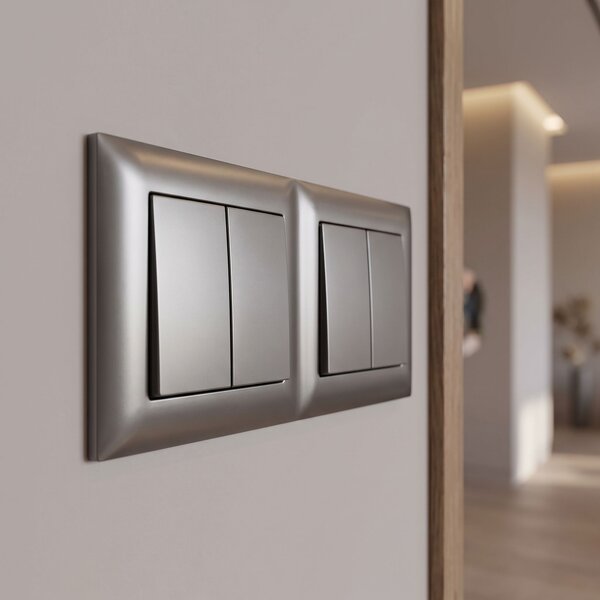 Dvostruki okvir za utičnice OSTE JNH014-2F Grey