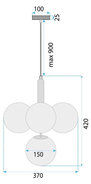 Lampa Viseća APP1574-5CP Gold
