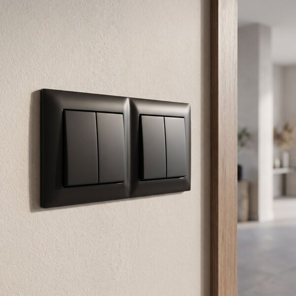 Dvostruki okvir za utičnice OSTE JNH014-2F Black