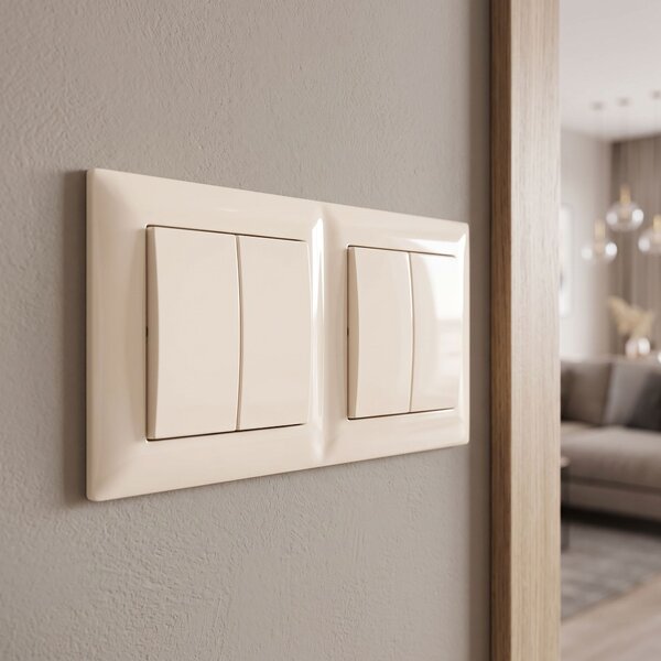 Dvostruki okvir za utičnice OSTE JNH014-2F Beige