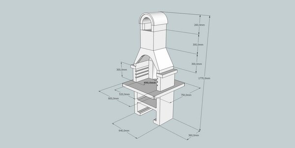 Vanjski kamin br. 01 Mini Lecca 93A