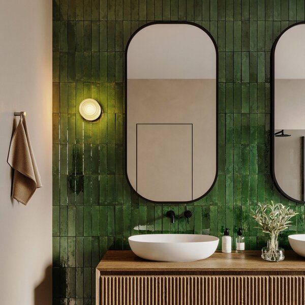 Wever & Ducré Lighting WEVER DUCRÉ LED zidna svjetiljka Hajo crna/prozirna, fazirana, 2700K, prigušiva, Providna, kupaonica, Staklo