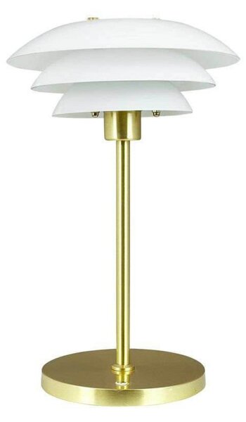 Dyberg Larsen LED punjiva stolna lampa DL20, visina 30 cm, staklo, prigušiva, Zlato / mjed, Dnevni boravak/blagovaonica, Metal